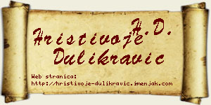 Hristivoje Dulikravić vizit kartica
